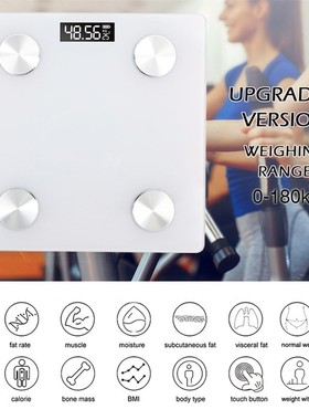 Bathroom Scales Bluetooth Floor Body Scale BMI Fat Scales L