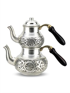 Heavy Embroidered Chisel Tumbled Small Copper Teapot