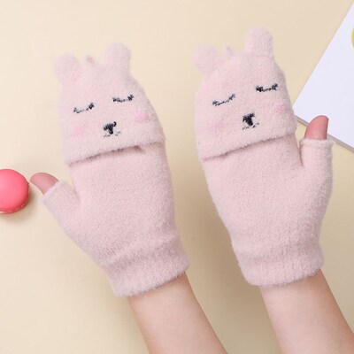 2021 Winter New Cartoon Bunny Women's Clamshell Plush Gloves