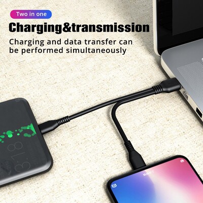 2 in 1 USB Type C Micro USB C Splitter Cable Charging For Tw