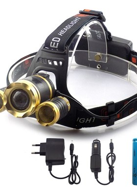 New LED Headlamp Zoomable Focus Frontale LED Head Lamp Flash