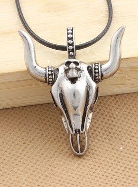 Bull head big pendant cow demon titanium steel men's