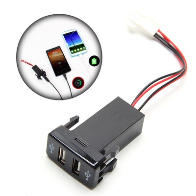 1Pc Universal Dual 2-port USB Car Charger In Car Socket Adap