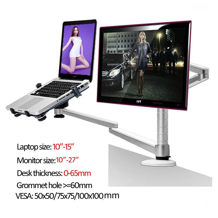 Aluminum OA-7X Multimedia monitor desktop mount LCD desk Hol