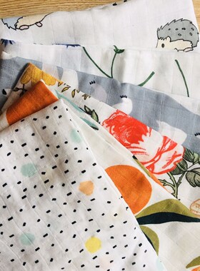 70%bamboo+30% Cotton Muslin Swaddles Wrap Burpy Towel Scraf