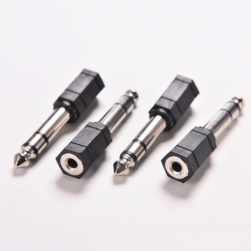 2Pcs 6.5mm 1/4 Male to 3.5mm 1/8 Female Stereo Audio Mic Plu