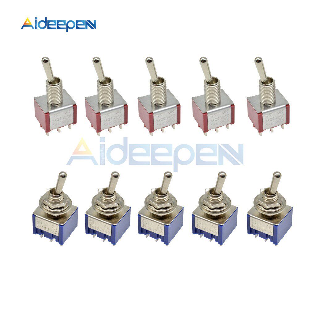5pcs/10pcs MTS-202 Switch 6A 125V AC 6-Pin ON-ON Mini