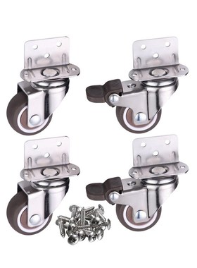 4PCS Furniture Casters Crib Rubber Wheel L type 1/1.25/1.5/2