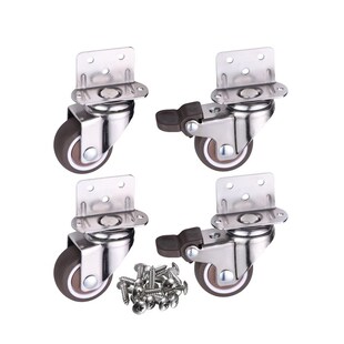 4PCS Furniture Casters Crib Rubber Wheel L type 1/1.25/1.5/2