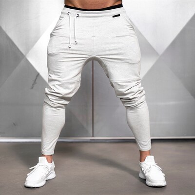 Solid Gym Sweatpants Joggers Pants Men Casual Trousers Male