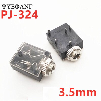 10PCS PJ324 5 Pin 3.5mm Stereo Audio Jack Socket PCB Panel M