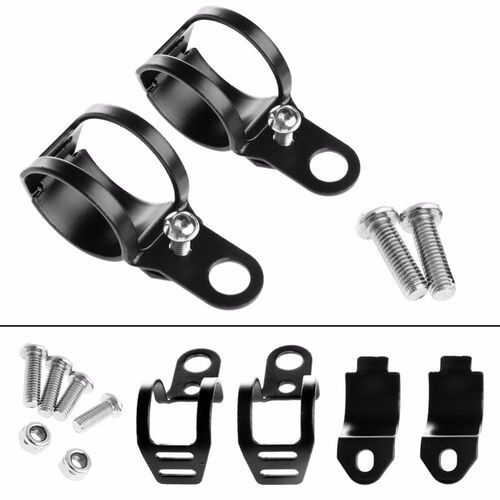 2Pcs Black 适用于k Ear Clamp Motorcycle Turn Signal Light Mo