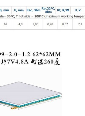 1pcs Temperature differential generator TGM-199-2.0-1.2 62*6