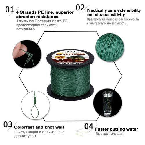 (Total 1000M) Goture 2pcs 500M PE Braided Fishing Line Mult