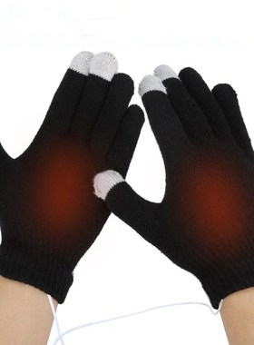 Winter Fashion Thick Knitted Electric Heating Gloves Warm