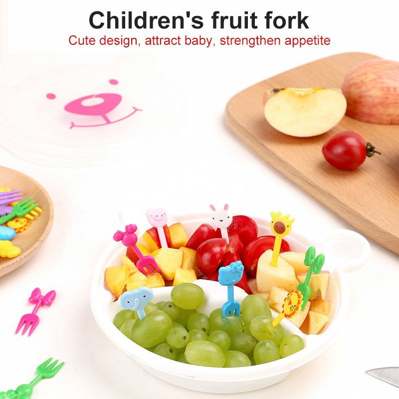 10 Pieces Cute Bento Sticks Children's Animal Fruit Fork