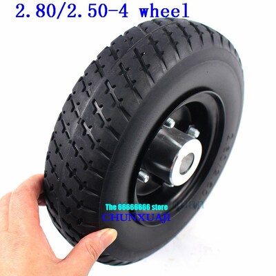 9'' solid tire wheel 2.80/2.50-4 Non-inflatable tyre+ keyway