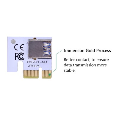 CHIPAL 5pcs VER008S 60cm PCI-E Riser Card 008S PCIe 1x 16x A