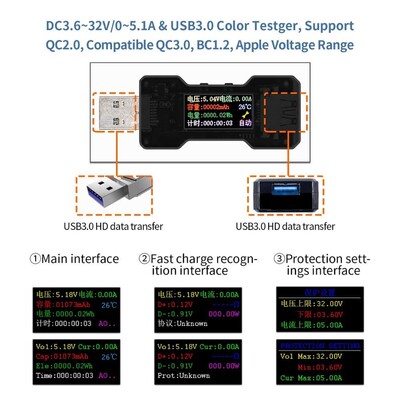 USB tester DC Digital voltmeter amperimetro current voltage
