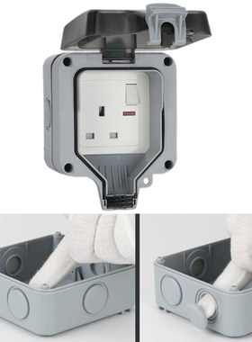 IP66 Weatherproof Outdoor Wall Power Socket 13A Single Stand