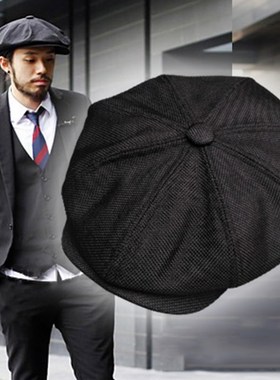 Four Seasons Men's Newsboy Hat Women Male Linen Octagonal Ca