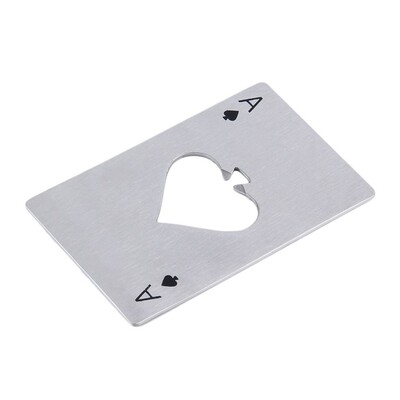 Stylish Poker Playing Card Ace of Spades Bar Tool Soda Beer