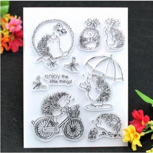 Hedgehog Transparent Clear Rubber Stamps DIY Scrapbooking Em