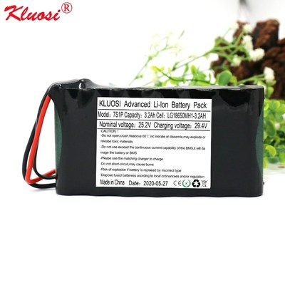 7S1P 25.2V/29.4V3.2Ah for LG18650MH1 24V Battery Pack with 2