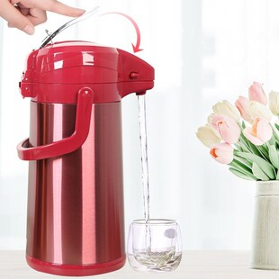 Pneumatic Stainless Steel Thermos Boiling Water Bottle Glass