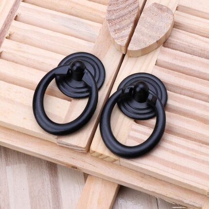 2Pcs Vintage Furniture Handle Black Cabinets Pull Handle Kno