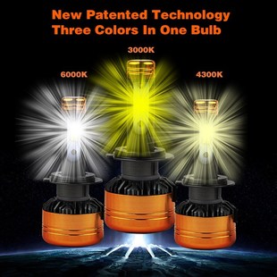 H11 3Color ricolor 11600LM Headlight 10W HB4 LED