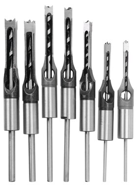 /7PCS 1/4 to 1/2 Square Hole Drill Bit 45 Steel Mortising Dr