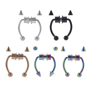 Fake Nose Ring Hoop Nose Septum Rings Stainless Steel Magnet
