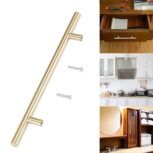Modern Gold Kitchen Door T Bar Straight Handle Knobs Cabinet