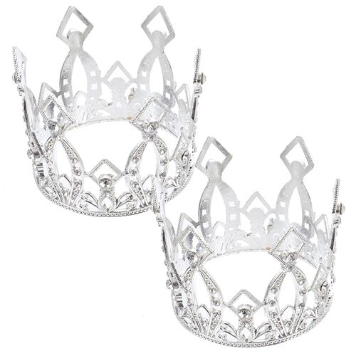 2pcs Unique Dessert Decor Delicate Cake Topper Mini Crown