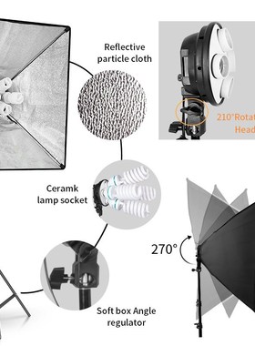 Photo Studio Kit 8 Pieces LED Bulbs 20W Softbox Light Photo