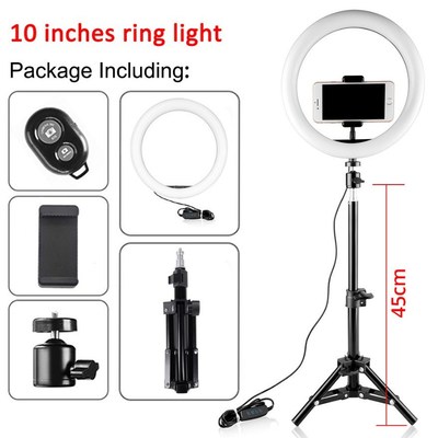6/8/10inch Mini LED Video Ring Light Lamp Dimmable 3 Lightin