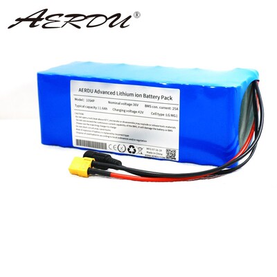 AERD 36V 11.6Ah 12ah lithium battery pack  LG MG1 750W 600W