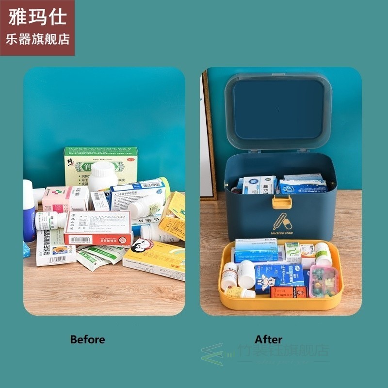 1PC S L Home Care Medicine Cabinet Plastic Storage Boxes Rec