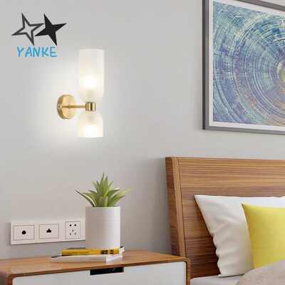 Nordic nimalist LED all-copper wall lamp modern luxury livin