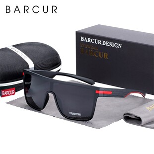 BARCUR Oversized Polarized Sunglasses Men Square Sun glasse