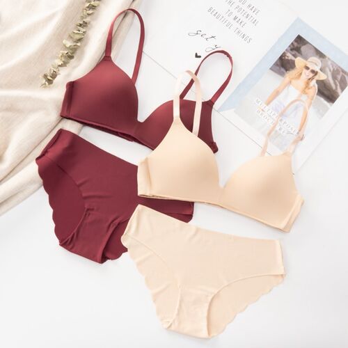 Seamless Bra Set for Women Underwear Push Up Wireless Linger