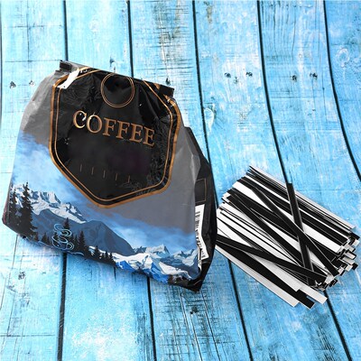 100 Tin Ties Adhesive Bentable Fastener Candy Chocolate Pouc