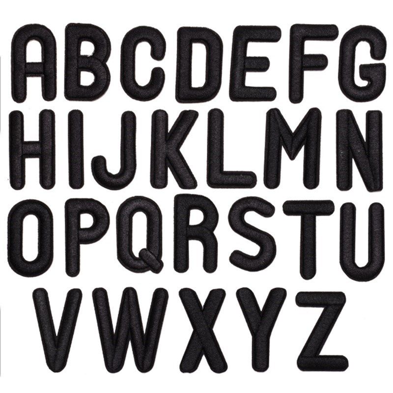 black letter embroidery patch alphabet applique 适用于 t-shi