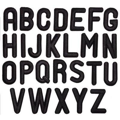 Black Letter Embroidery Patch Alphabet Applique 适用于 T-Shi