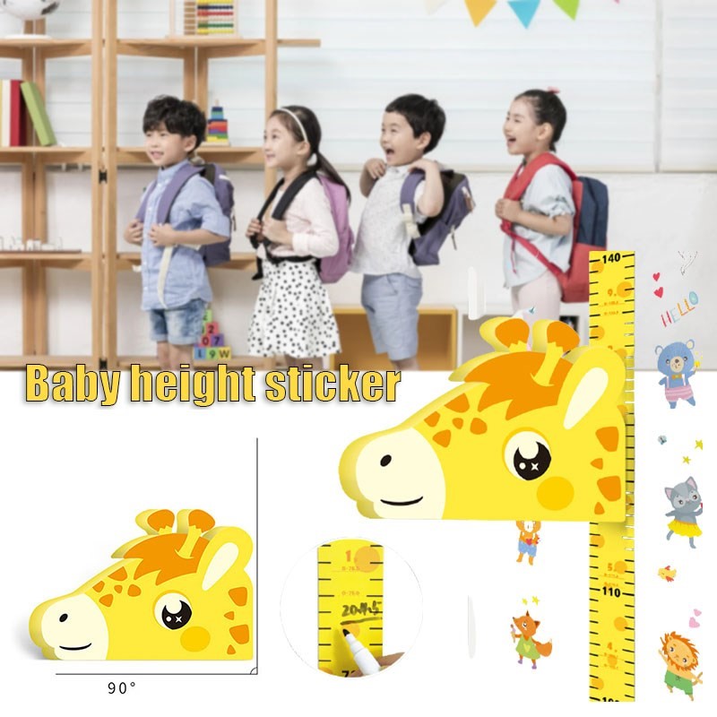 3d movable cartoon children height ruler wall decoration wit