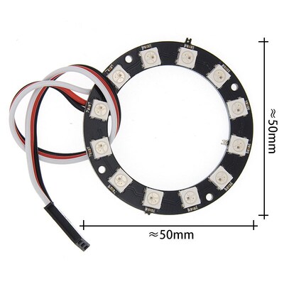 WS2812 LED Ring 12Bit + Wires full-color built-in driving li