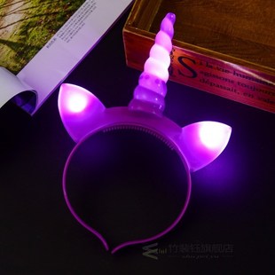 1pc LED Unicorn Headband Unicorn Horn Hairband DIY Kids Birt