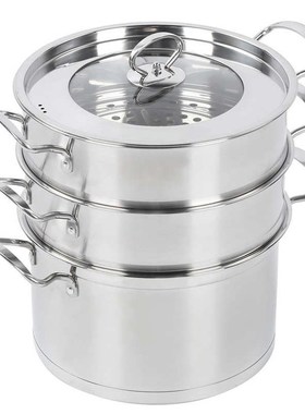 3 Layer Steamer Stainless Steel Food Steamer Soup Steam Pot
