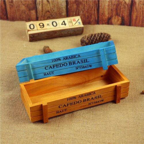 Garden Plant Pot Decorative Vintage Succulent Wooden Boxes C